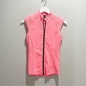LORNA JANE PREMIUM Women’s Orange Mesh Quilted Details Full Zip Vest Size XS